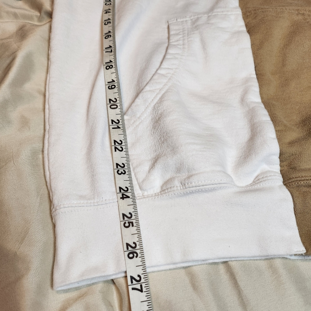 Unxpected UNX Men's White& Tan Hoodie Size Medium A29 - Picture 7 of 10
